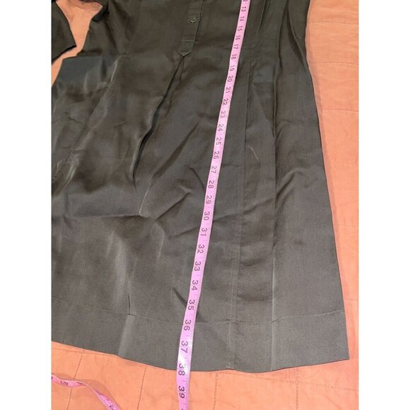 Eileen Fisher Green Tencel Relaxed Fit Button-Up Tunic Midi Dress Women's Size S - Picture 7 of 9